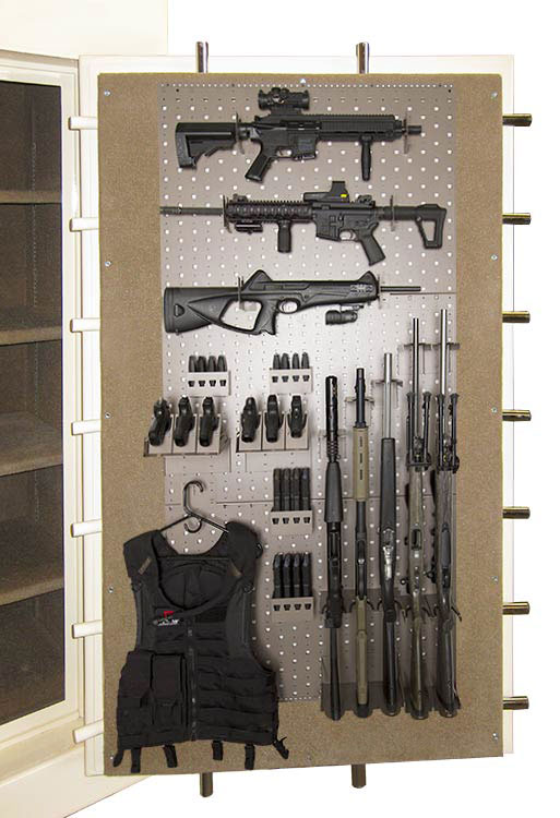 Tactical interior door back for gun safes