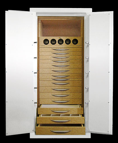 Custom jewelry safe interior and jewelry drawers