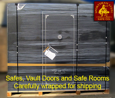 Safes and shelters wrapped for shipping