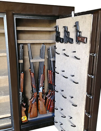 Gun safe interior pistol holders gun racks