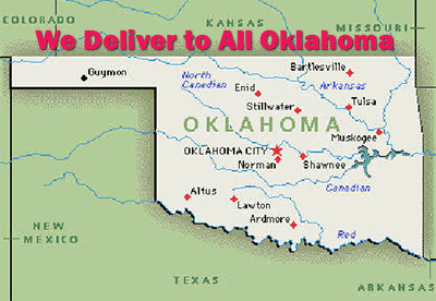 Tornado watch city map for Oklahoma