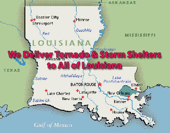 Tornado & Storm Map areas of Louisiana