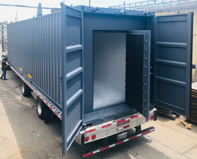 Truck container vault door