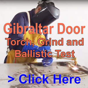 Security door grinder, torch and ballistic test