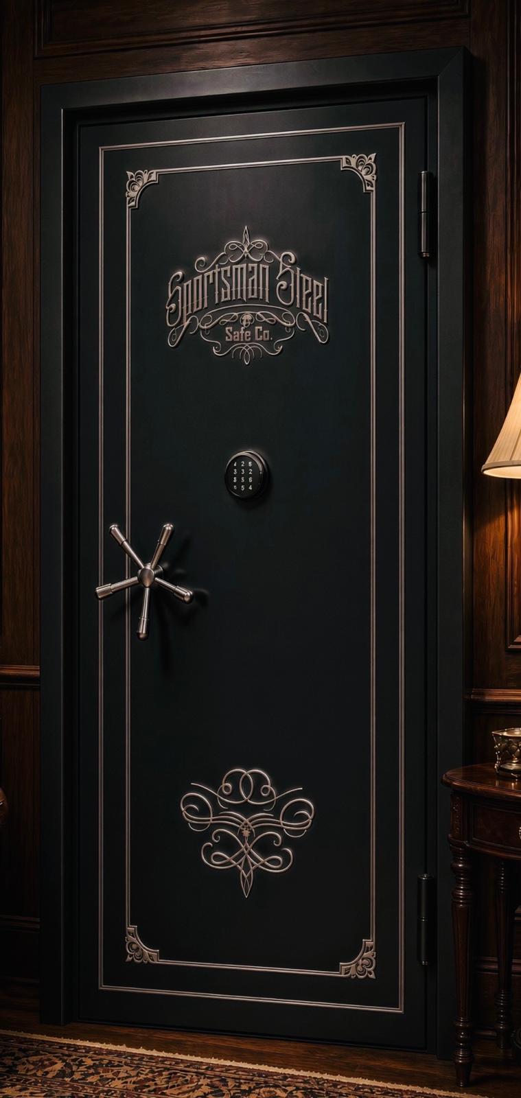 Armory Vault Door — Black — Silver Accents