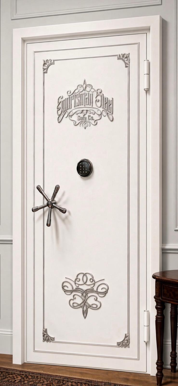 Armory Vault Door — White — Silver Accents