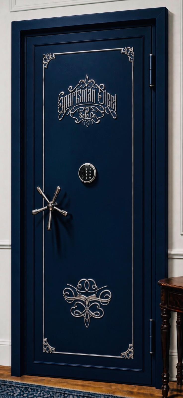 Armory Vault Door — Deep Blue — Silver Accents