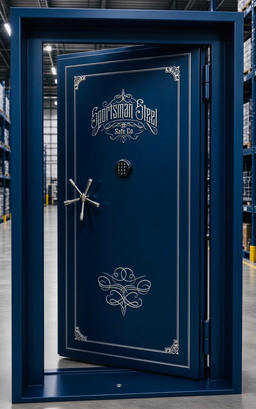 Crown Series Vault Door — Royal Blue — Silver Accents