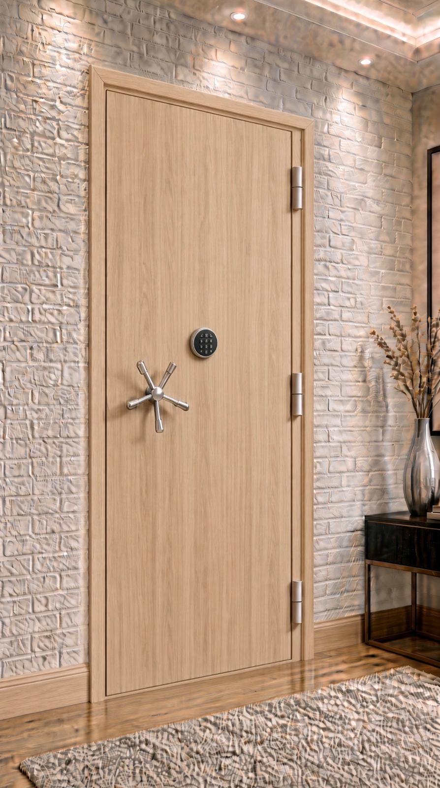 The Designer Series Vault Door — Light Wood Finish