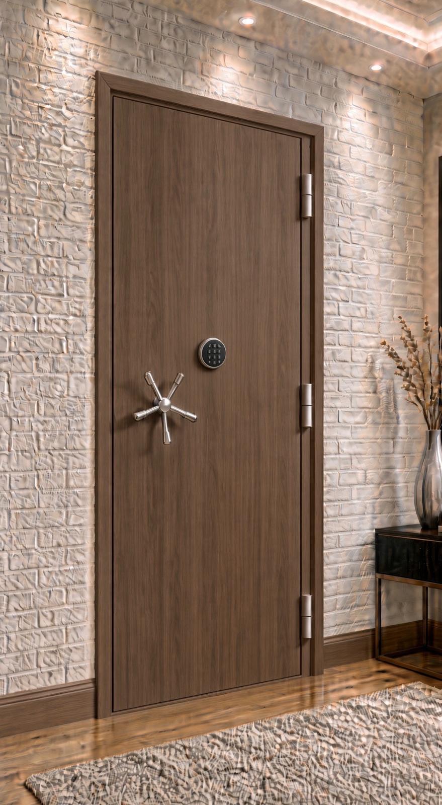 The Designer Series Vault Door — Dark Wood Finish