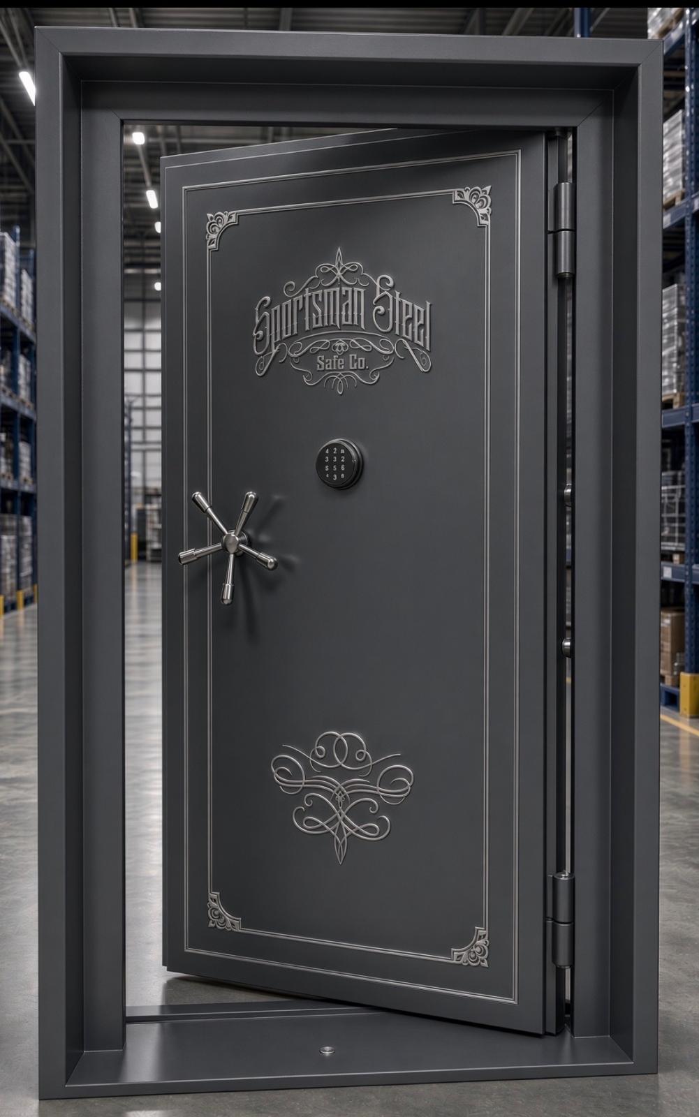Federalist Series Vault Door — Gunmetal Grey — Silver Accents