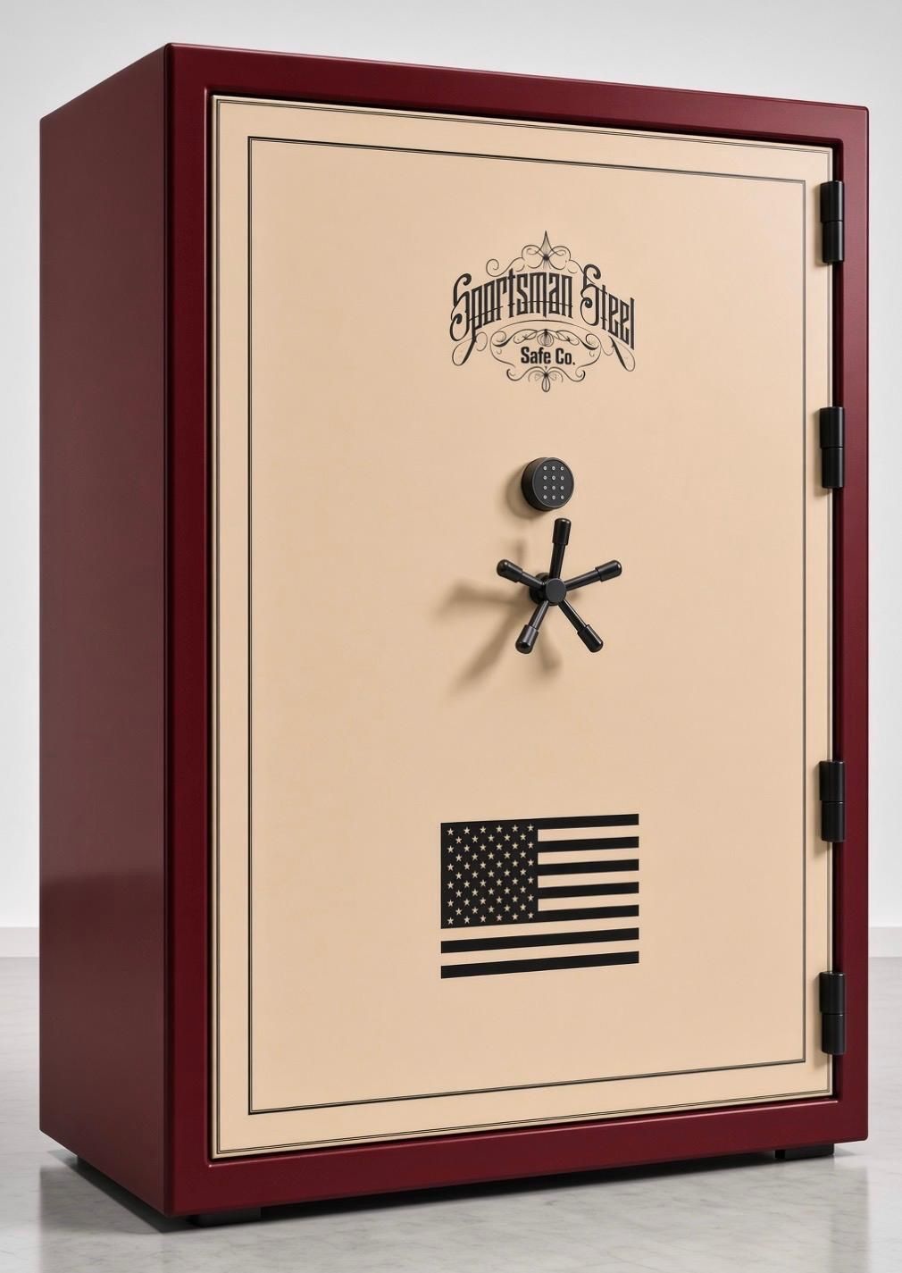Iron-American 65 gun safe burgundy and cream