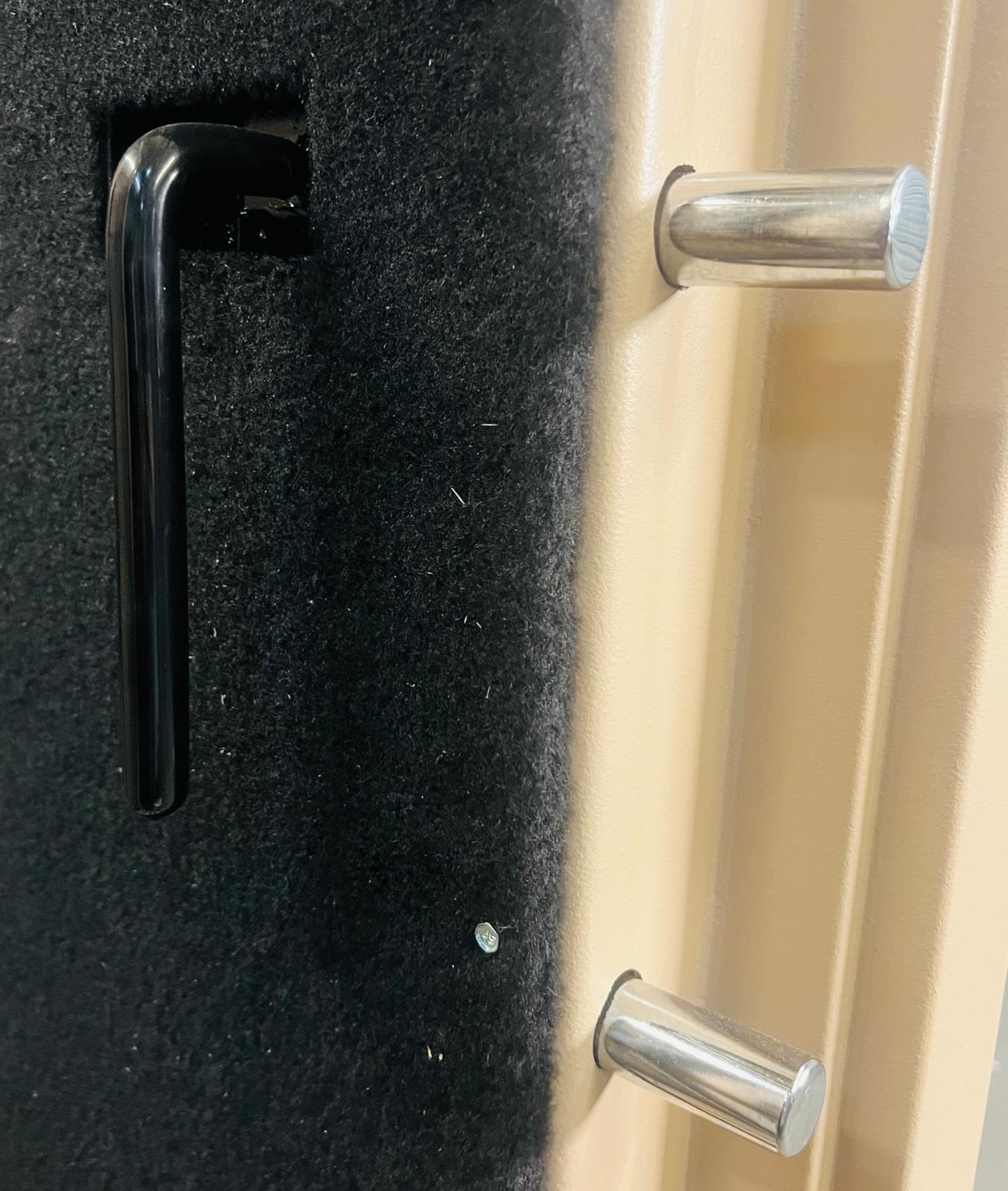 Internal release handle for vault door panic room and safe room installation