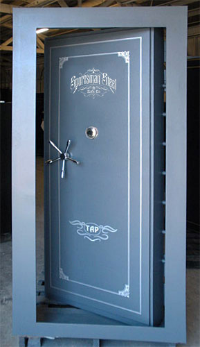 Inward swinging vault door