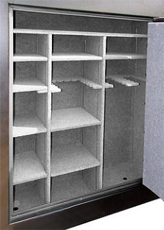 Double wide gun safe interior