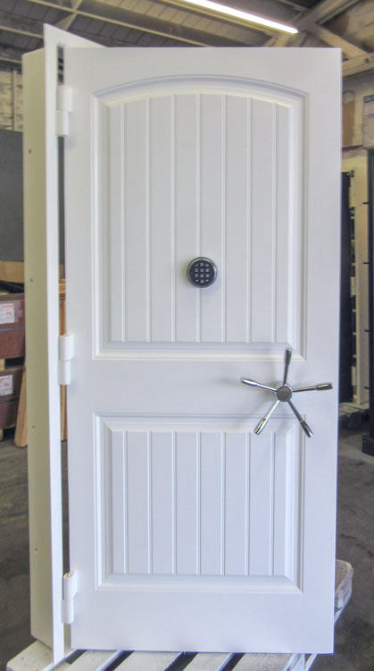 white door with lock